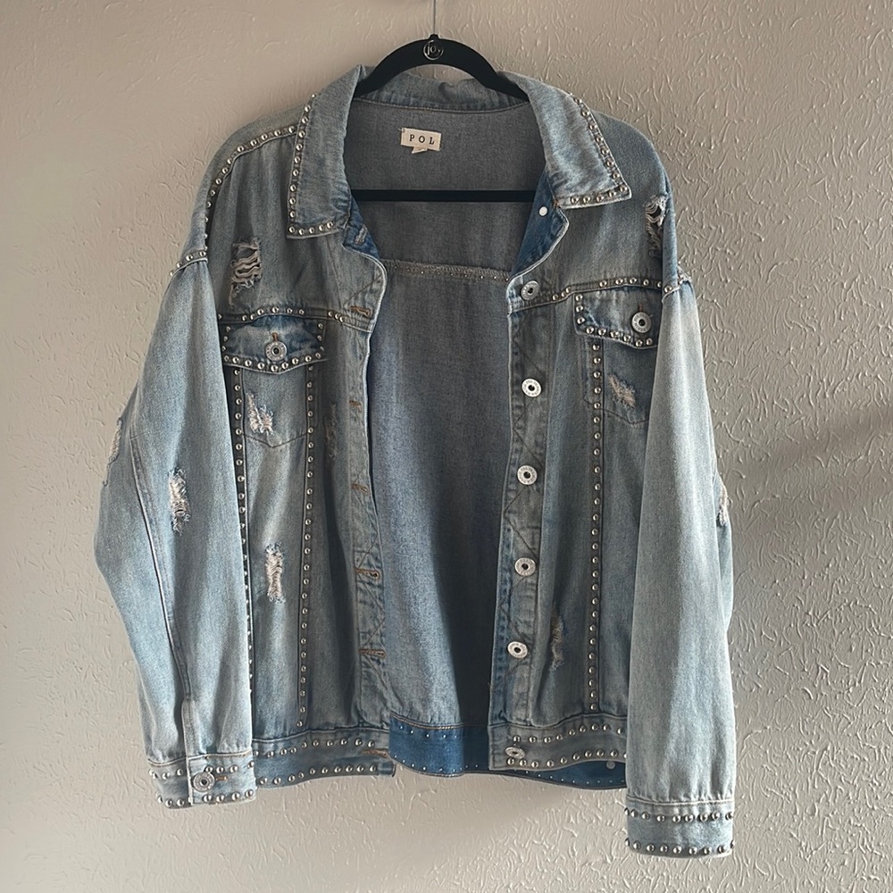 Oversized Studded Jean Jacket